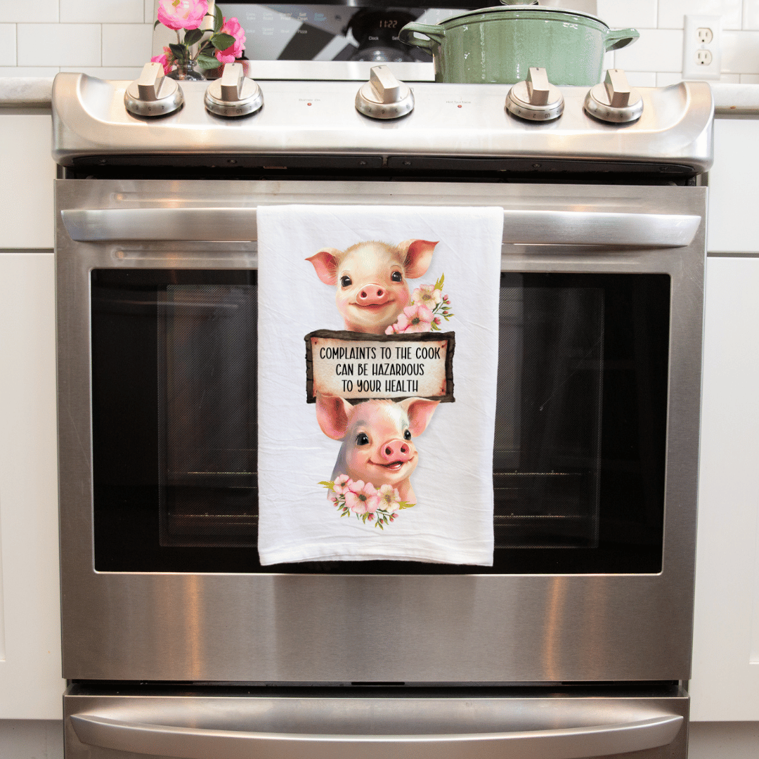 Snarky Pig Sublimated Handmade Kitchen Towels - Humorous and Functional!